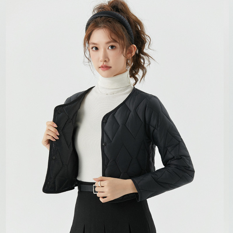 超短款棉服衫宣百搭修身羽绒棉