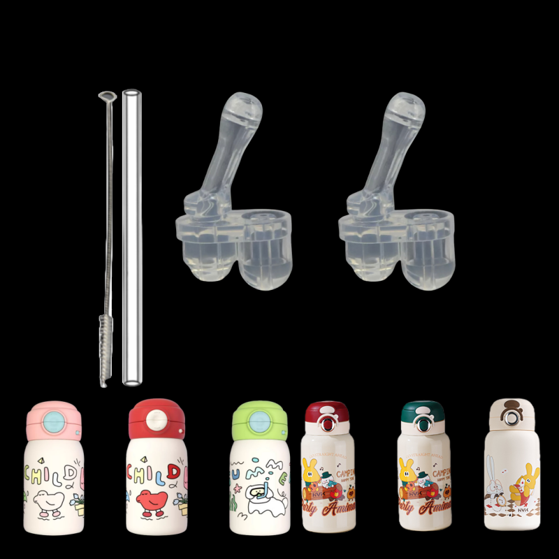 face儿童不锈钢保温杯吸管配件双饮杯吸管FA-FX58B水杯水壶吸嘴头