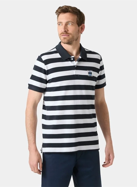 代购helly hansen Toulon Graphic海丽汉森男条纹夏季短袖POLO衫