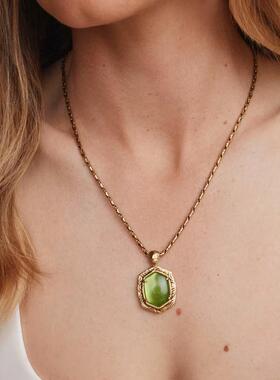 海外代购Kendra Scott（饰品）女士项链复古金色绿色螺钿