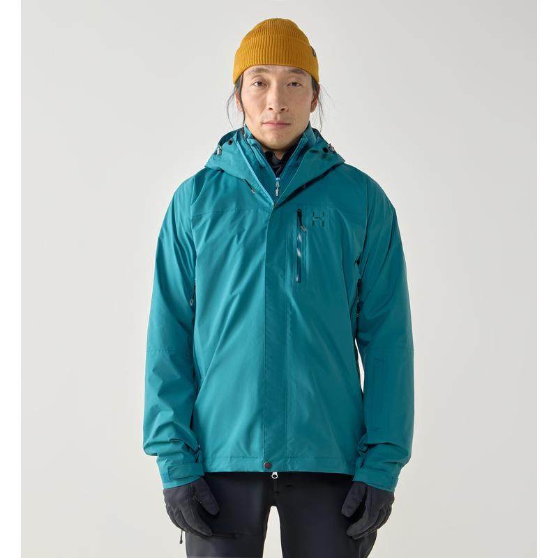 代购HAGLOFS男士冲锋衣防水防风透气户外夹克连帽长袖防水外套