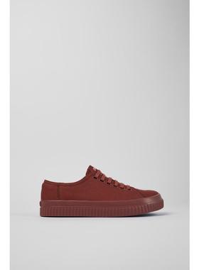 代购Camper女士帆布鞋透气轻便软底防滑红色TENCEL系带