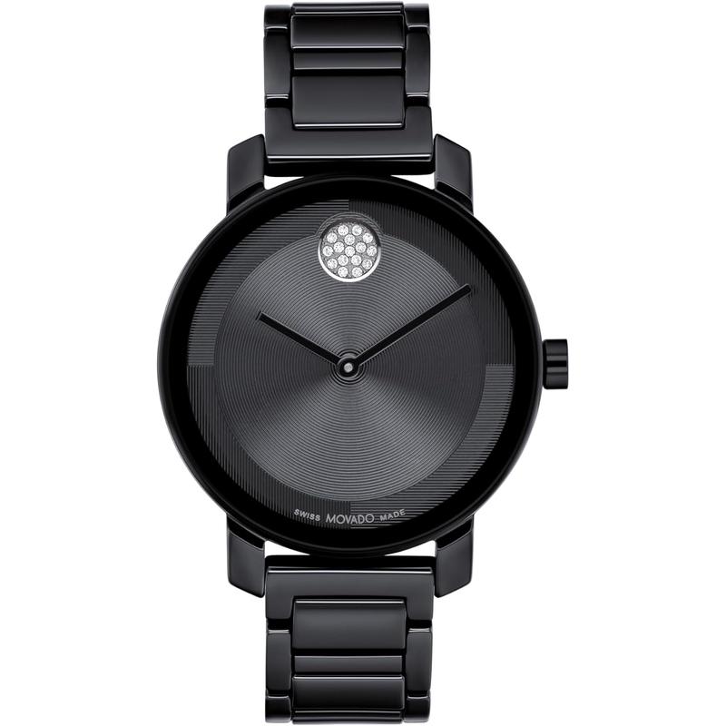 Movado/摩凡陀女表简约白盘白瓷表圈米防水机械腕表