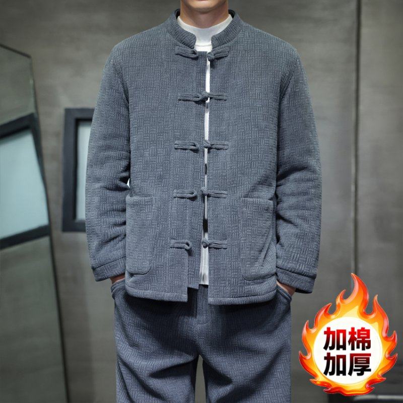 冬季新款大码舒适中国风棉衣唐装夹棉加厚外套中式复古大码上衣男,男装,棉衣,淘宝优惠券,粉丝福利购,淘宝优惠卷