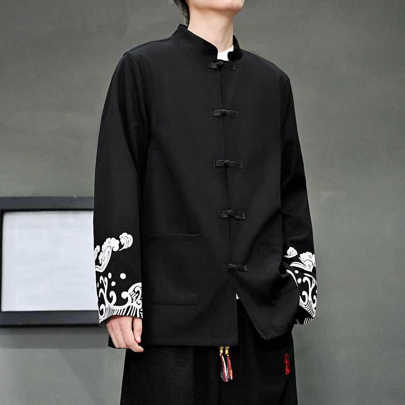 男士新中式男装中国风外套唐装男款年轻人盘扣汉服上衣中式衣服潮