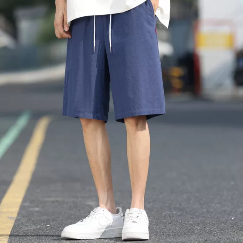 中国风短裤男夏薄宽松棉麻五分裤子休闲时尚中式潮沙滩中裤大裤衩