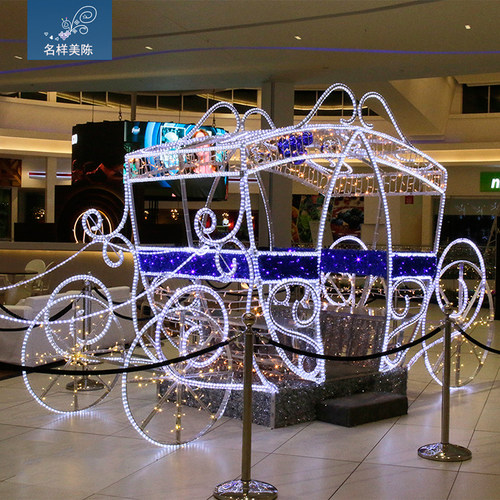 名样美陈铁艺发光马车南瓜车拍照游客互动网红打卡圣诞节商场DP点