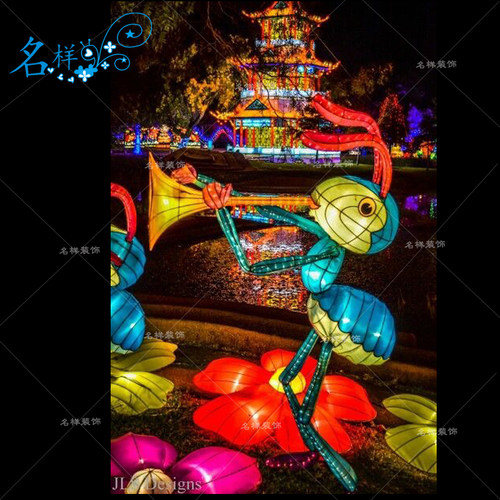 名样美陈户外大型元宵灯会装饰广场草坪灯蚂蚁奏乐器卡通新年宫灯