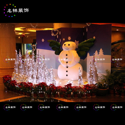 名样圣诞美陈装饰商场酒店圣诞雪人橱窗装饰圣诞树圣诞场景布置
