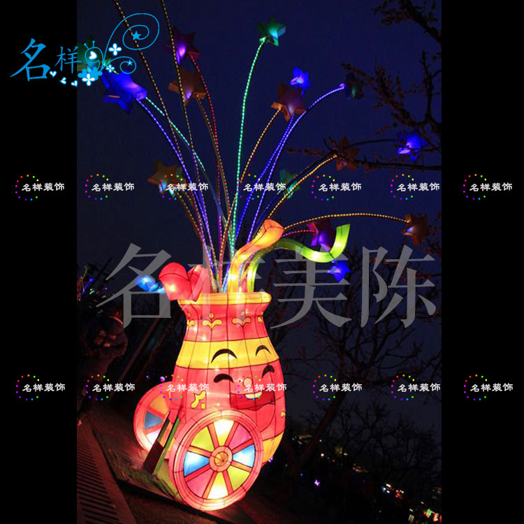 名样美陈炮筒庆祝节日户外大型包布灯笼春节元宵花灯会展星星灯组