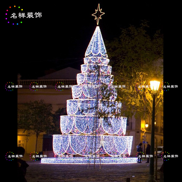 名样装饰灯光造型圣诞节LED灯饰铁艺钢架结构圣诞树造型厂家直销