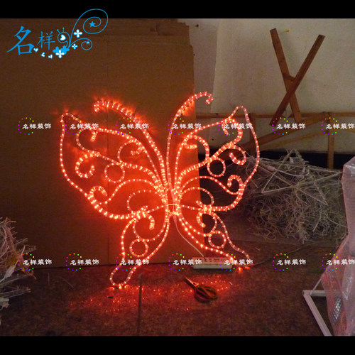 名样美陈新灯雕灯光节蝴蝶镂空LED发光铁艺户外草坪公园厂家定制