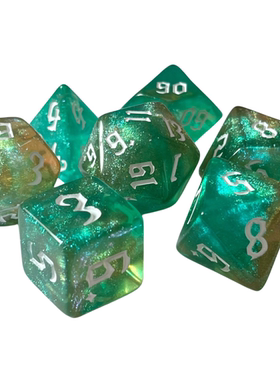 新字体双色变色龙多面骰子数字dice游戏跑团色子4 6 8 10 12 20面