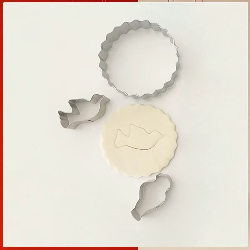 复古圆形波浪饼干模具花边蛋糕馒头模具家用diy印花创意曲奇饼干