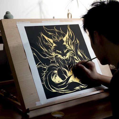 梵心唐卡纯棉油画布DIY临摹描金