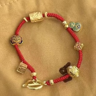 北京法物流通处六时吉祥红绳手链女款本命年转运珠手串饰品礼物