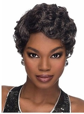 外贸假发 黑色混白色 黑人卷发外贸 热销发型