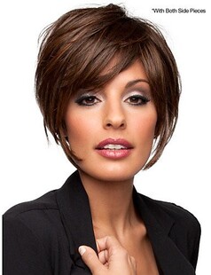 外贸假发 栗色时尚 短款全刘海  高温丝 外贸短款假发