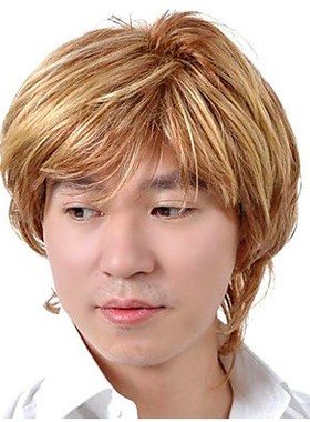 金黄色 男士 短发 外贸假发