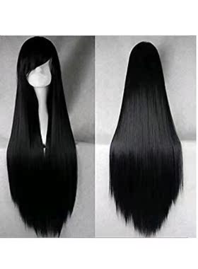 黑色80cm 长直假发 cosplay假发