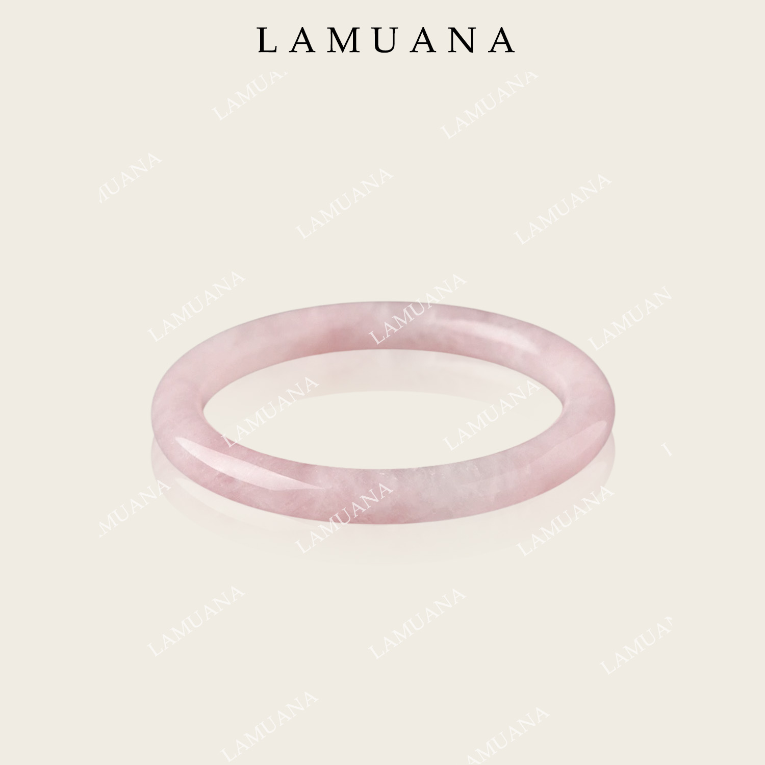 LAMUANA冰种粉水晶手镯芙蓉石水晶玉镯子粉晶爱情手链生日礼物