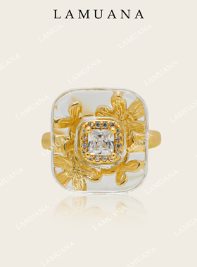 LAMUANA冰糖小雏菊戒指小众设计高级感食指戒夸张ins风金色80730