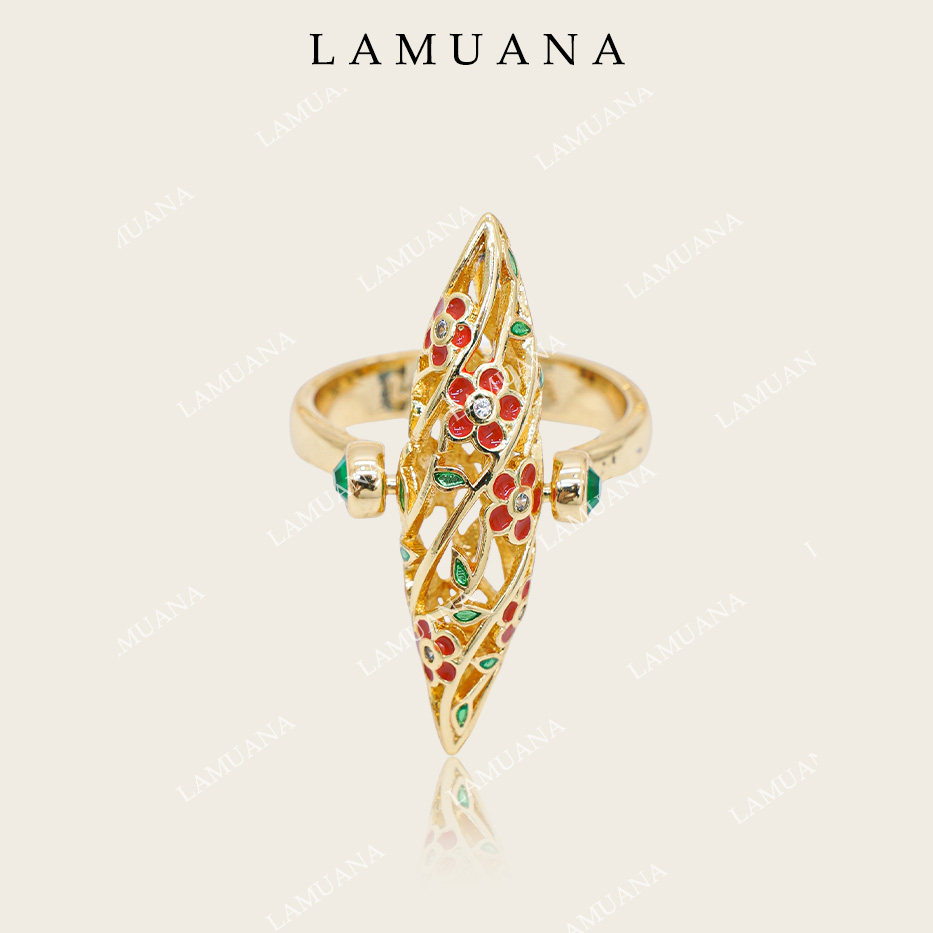 LAMUANA核桃花复古法式戒指小众设计高级感食指戒尾戒女68479