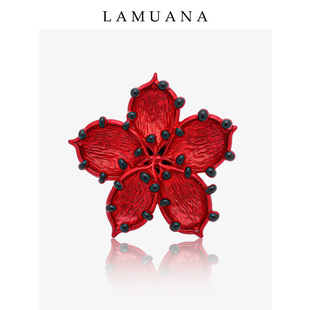 LAMUANA红色漆花系列花朵戒指小众高级感原创设计夸张食指戒68318