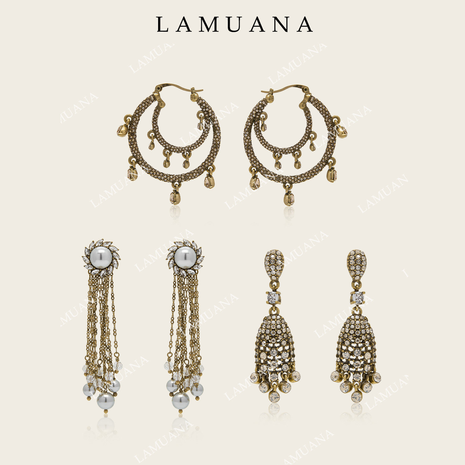 LAMUANA荒漠系列古金色耳环复古夸张个性感小众设计时尚耳圈女