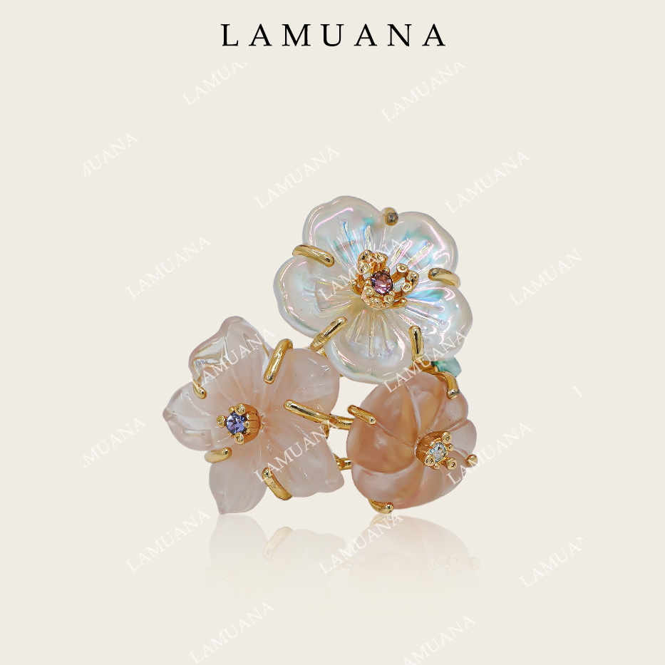 LAMUANA果冻花园·小众设计感戒指花朵气质食指戒女新品礼物70175