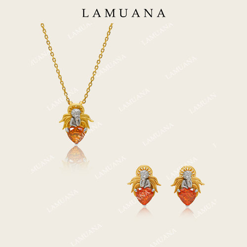 LAMUANA轻奢爱神天使项链小众设计s925银女礼物金色颈链71875