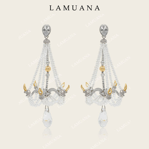LAMUANA 灵晶古堡吊灯小众设计感复古长款耳饰夸张礼服耳环73046