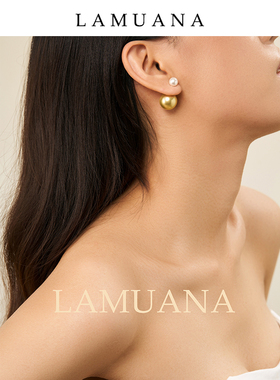 LAMUANA可换色双面琉璃珍珠耳钉原创设计高级感耳钉新款前后45425