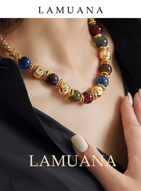 LAMUANA彩色琉璃碎圈项链