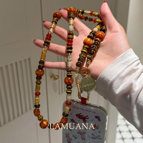 LAMUANA 天然石串珠手机链小众设计感时髦手机挂件斜挎礼物99770