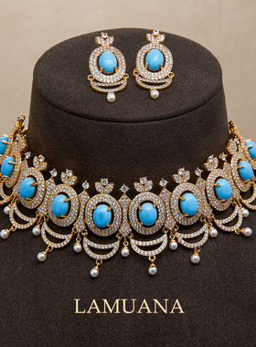 LAMUANA美松复古项链法式vintage质感夸张设计礼服日常百搭款礼物