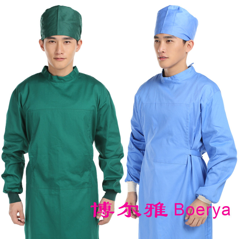 手术服纯棉男女墨绿色手术衣手术室工作服隔离室反穿衣刷手洗手衣