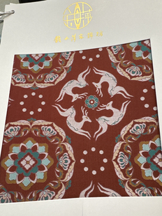 钱小萍宋锦面料 宝花奔鹿纹锦 非遗新中式国风旗袍马甲布料