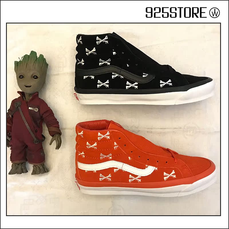 wtaps vans vault og sk8-hi era lx 经典复刻骨头 黑红色滑板鞋