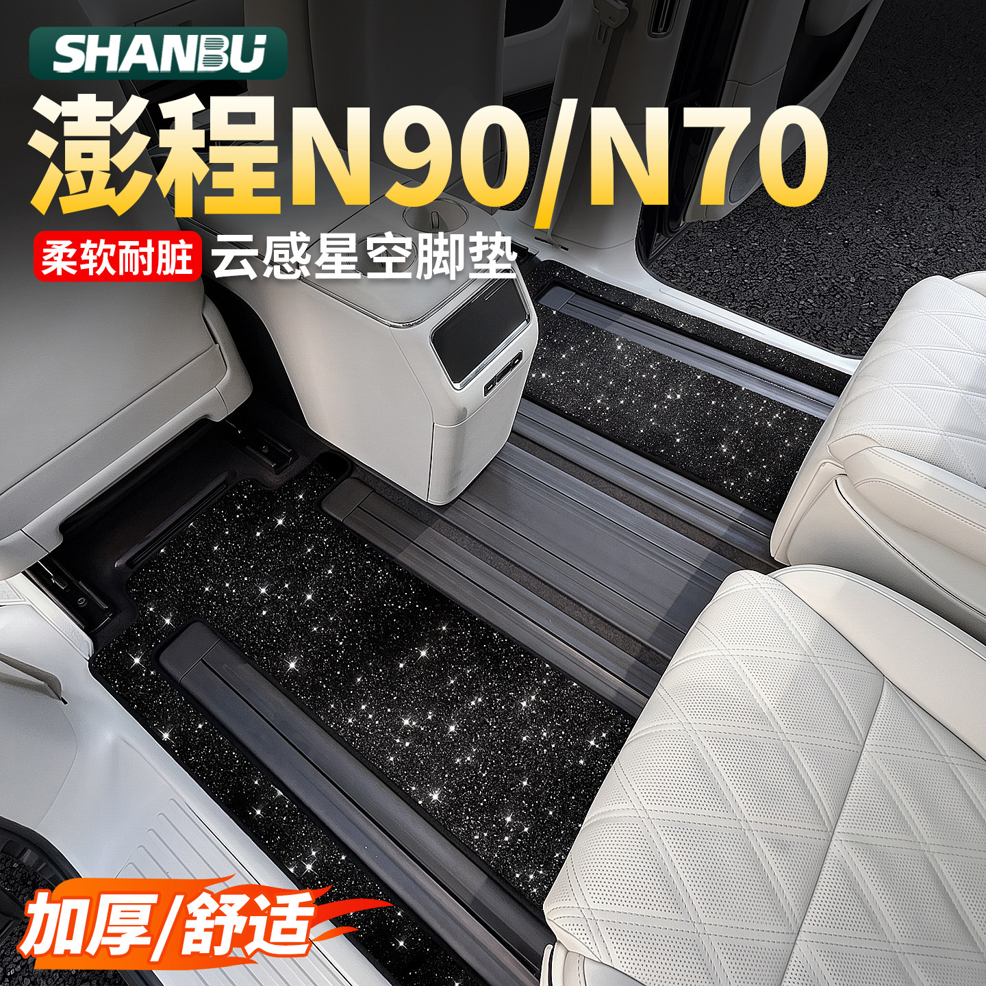 适用小米澎程N90/N70专用汽车脚垫全包围地毯星空毯中排用品配件