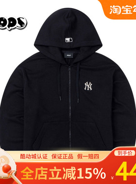 MLB24款专柜正品男女情侣春季休闲小标连帽运动服外套3ATRB0144