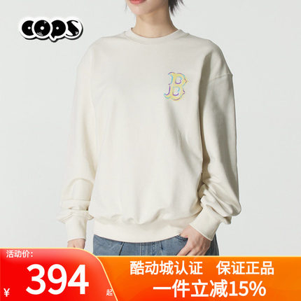 MLB圆领套头衫男女装涂鸦字母25秋季新款运动服宽松卫衣3AMTB3254