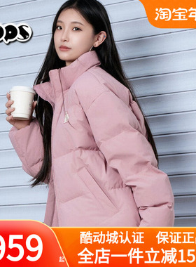 MLB羽绒棉服女冬季2025新款少女粉色韩系宽松加厚面包服3ADJB2056