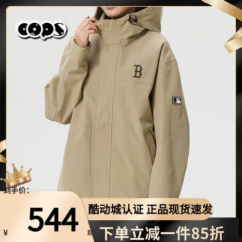 MLB冲锋衣2026年春季新品男女同款连帽夹克衫外套防风3AWJB0161