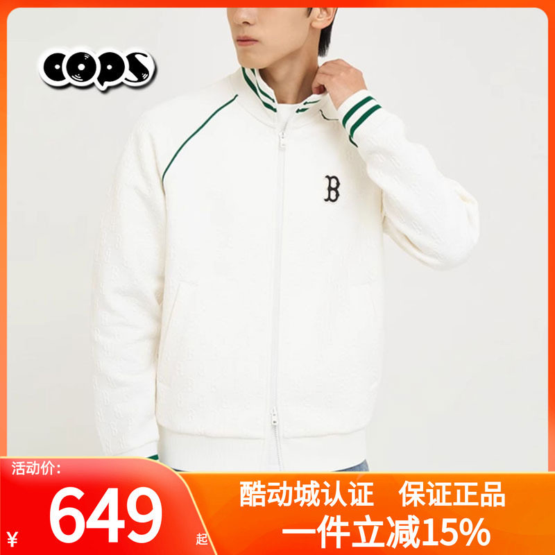 MLB情侣外套男女24年NY老花满标立领休闲运动夹克3ATRM0344/TRM03