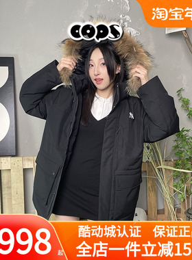 MLB鹅绒羽绒服男女装冬季保暖加厚防风衣毛领派克服外套3ADJB0656