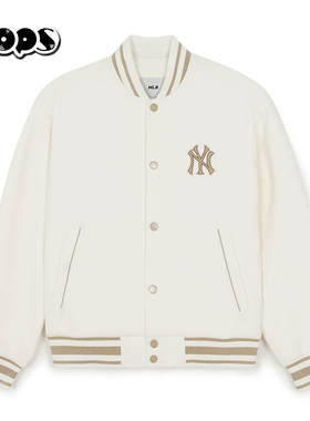 MLB26新款情侣棒球服外套男女NY暗纹老花满标羊羔绒外套3AJPM0261