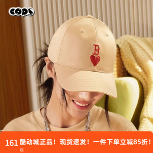 MLB男女帽子情侣爱心刺绣logo遮阳棒球帽休闲鸭舌帽3ACPH014N