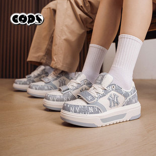 MLB板鞋春季新品男女休闲时尚运动NY满印老花厚底学长鞋3ASXM026N
