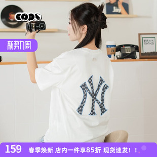 新款 MLB老花短袖 夏季 情侣半袖 NY宽松上衣休闲T恤3ATSM0663 男女装